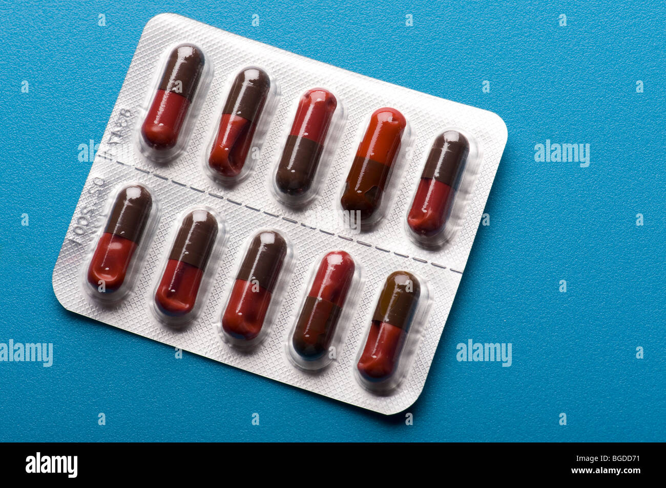 object on blue - medical Tablet close up Stock Photo - Alamy