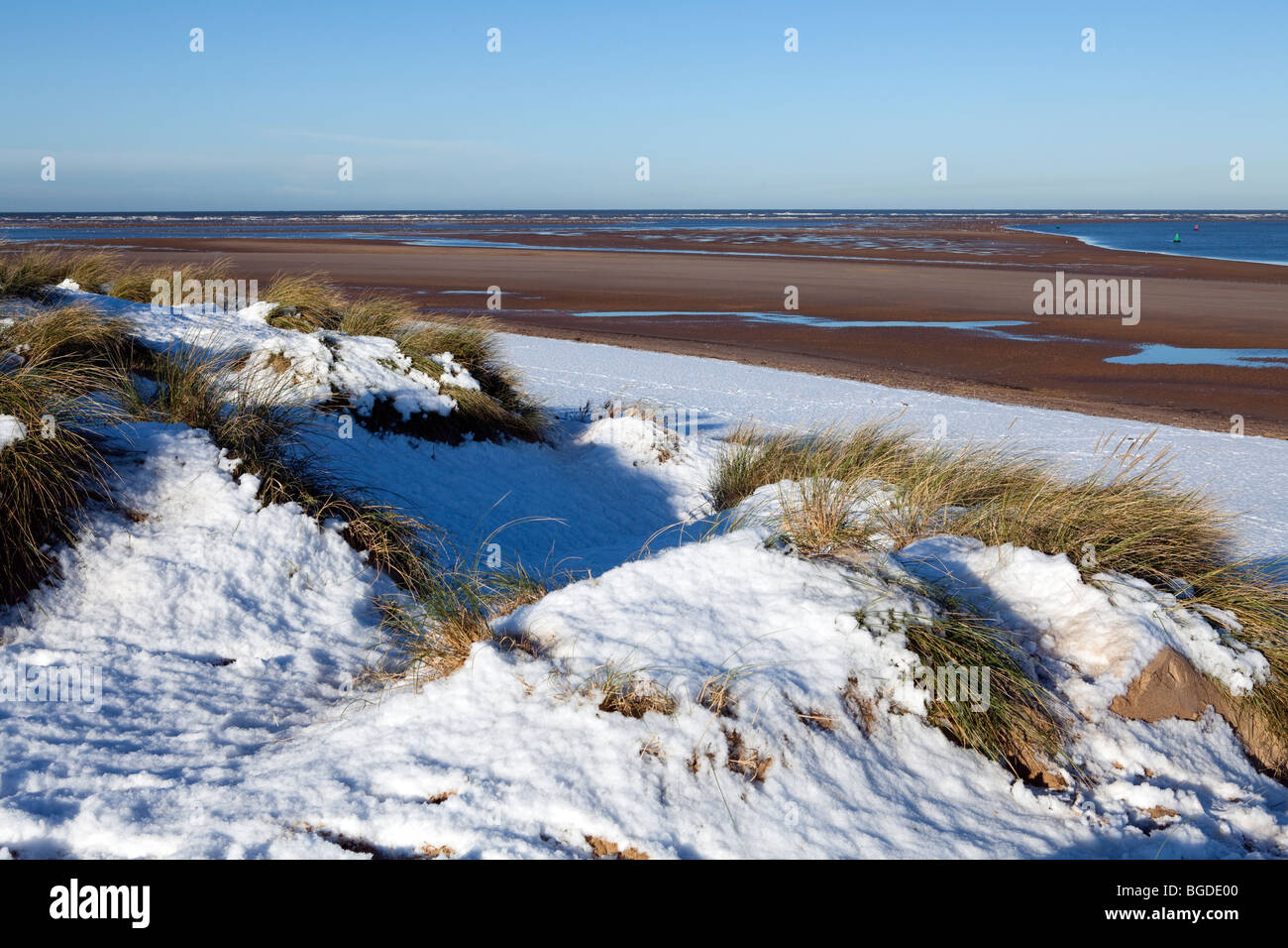 Blanket of Snow over the Dune Stock Photo Alamy