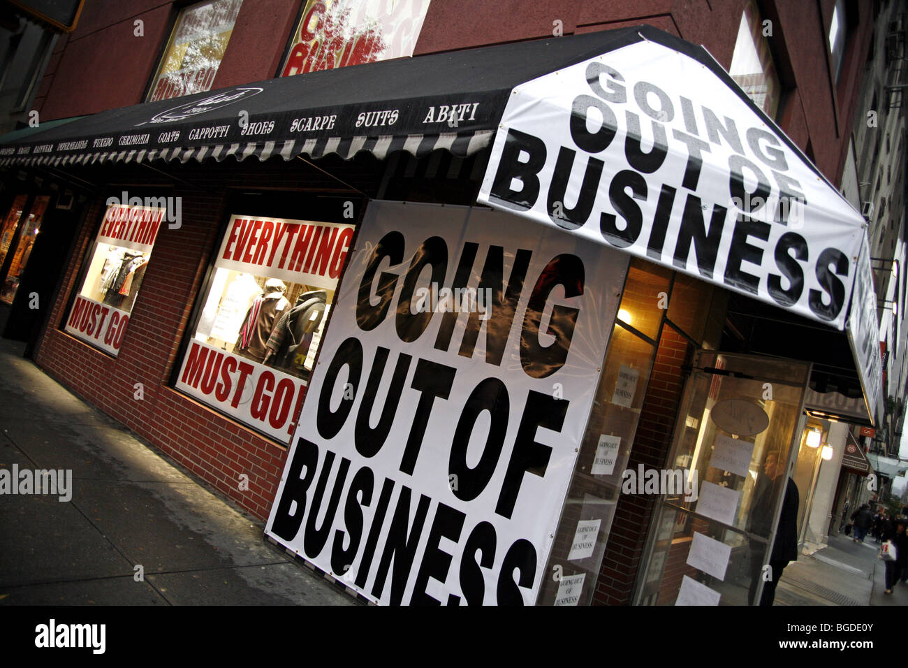 Shop going out of business in New York Stock Photo