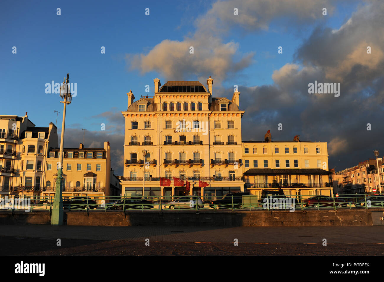The Ramada hotel on Brighton seafront  in low winter sunshine Sussex UK 2009 (now the Mercure Hotel) Stock Photo