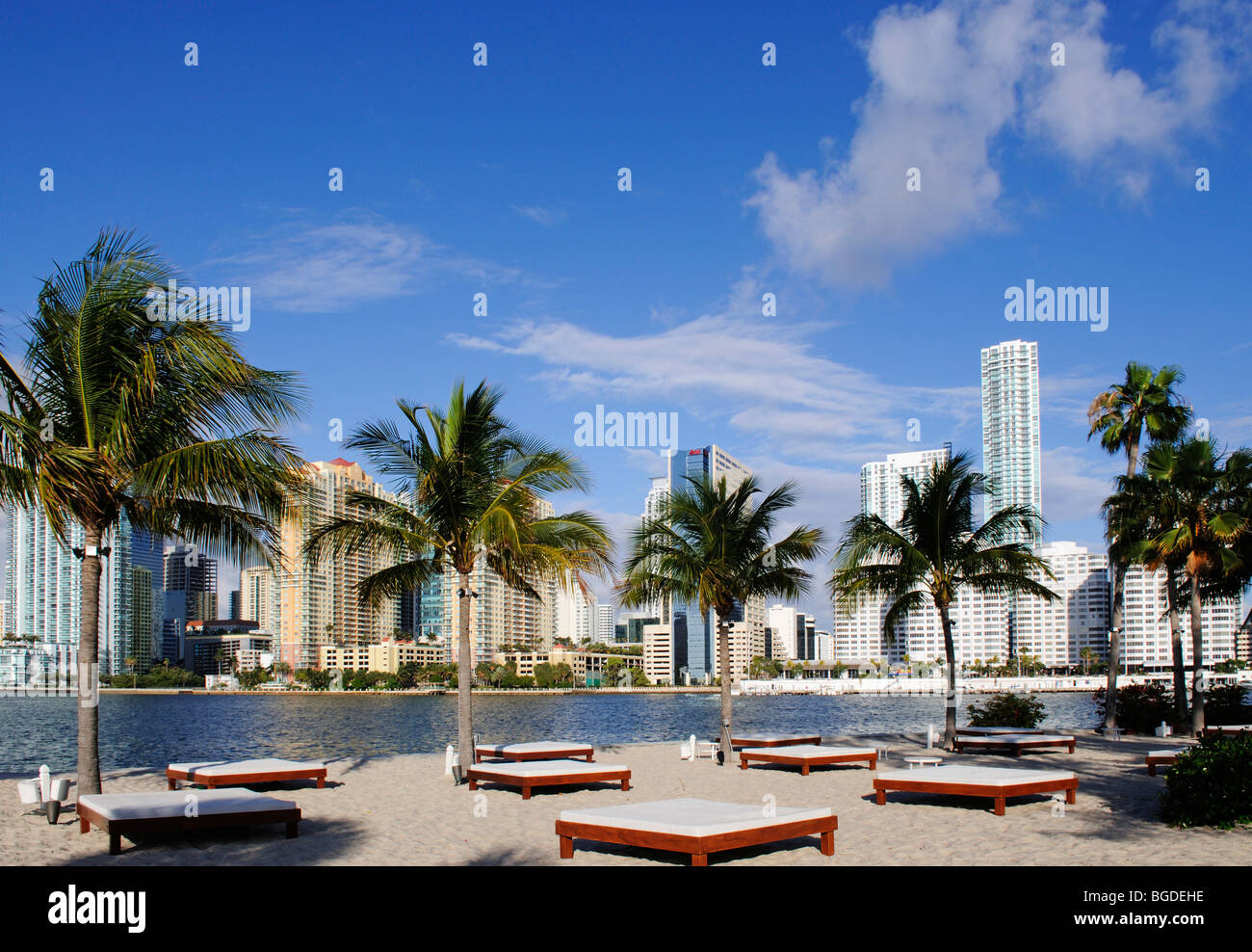 Mandarin Oriental Hotel, Brickell Key Drive, Downtown Miami, Florida, USA Stock Photo