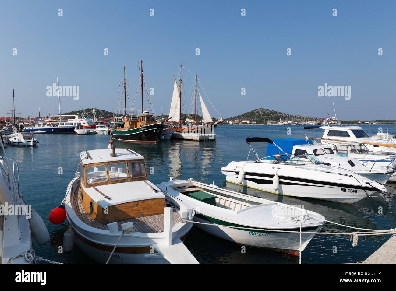 Port of Murter, Murter island, Dalmatia, Adriatic Sea, Croatia, Europe Stock Photo