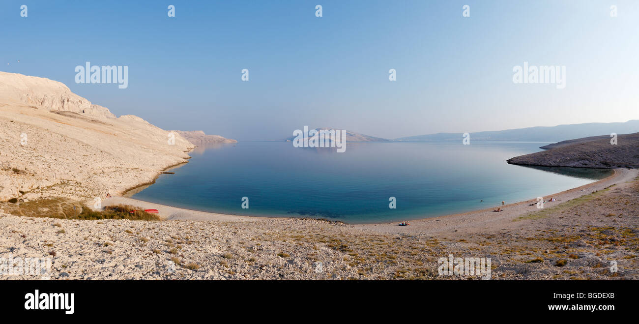 Rucica bay at Metajna, Pag island, Dalmatia, Adriatic Sea, Croatia, Europe Stock Photo