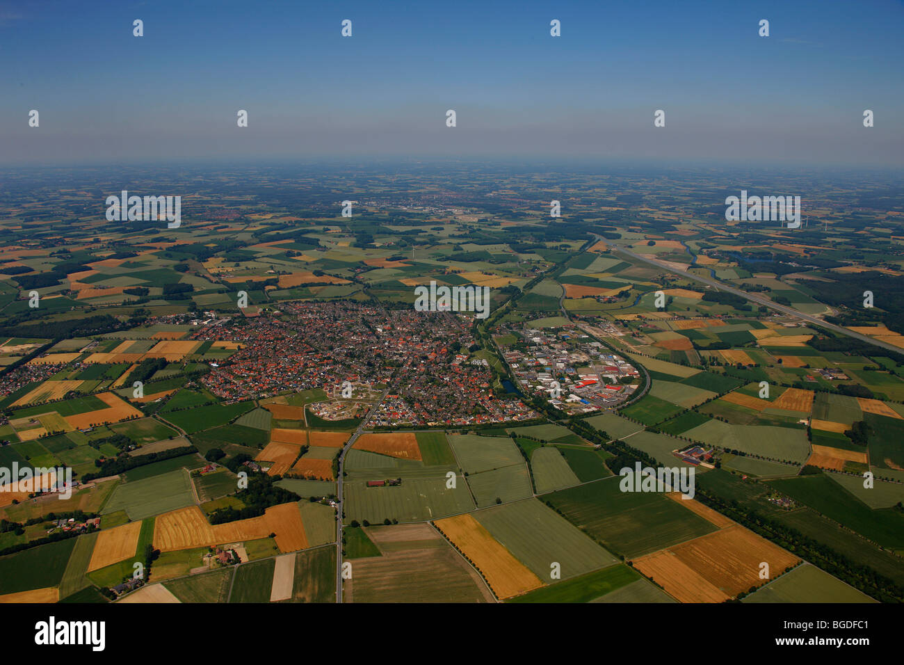 Aerial photo, development area, Olfen, Ruhrgebiet region, North Rhine-Westphalia, Germany, Europe Stock Photo