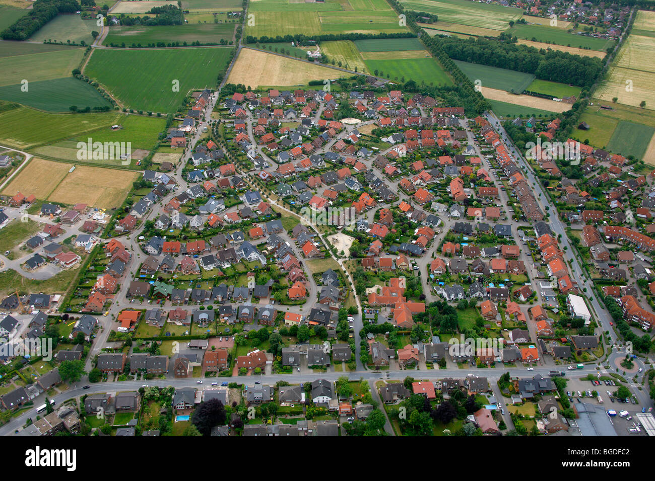 Aerial photo, development area, Olfen, Ruhrgebiet region, North Rhine-Westphalia, Germany, Europe Stock Photo