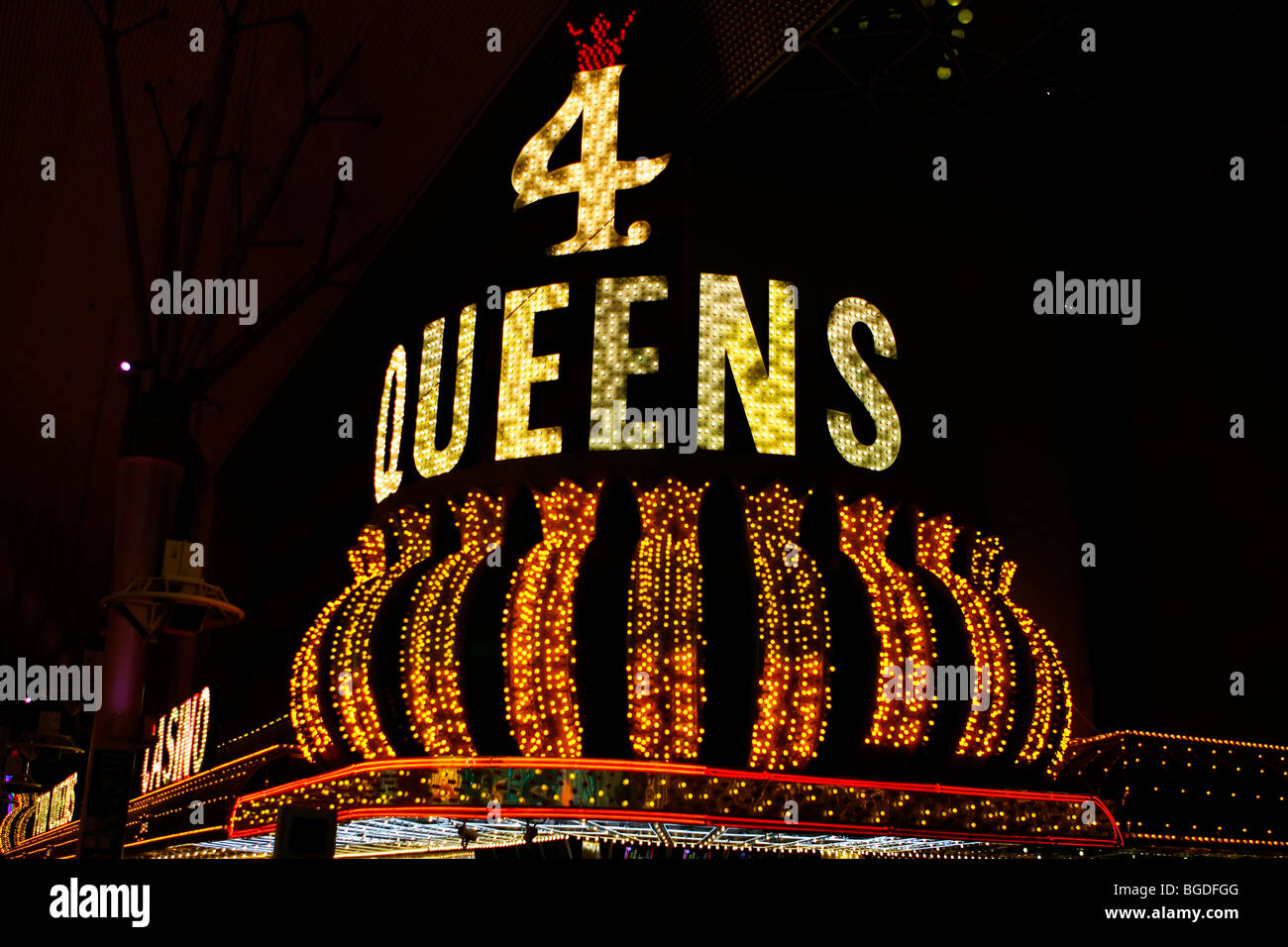 4 Queens in Fremont Street in old Las Vegas, Nevada, USA Stock Photo