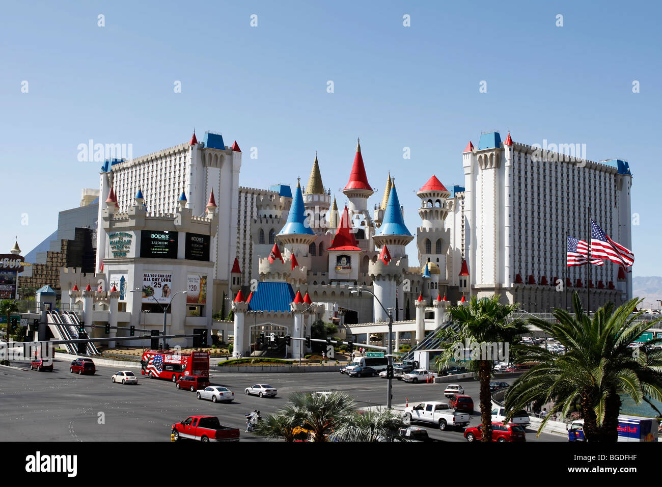 Excalibur Hotel on Las Vegas Boulevard, Nevada, USA Stock Photo