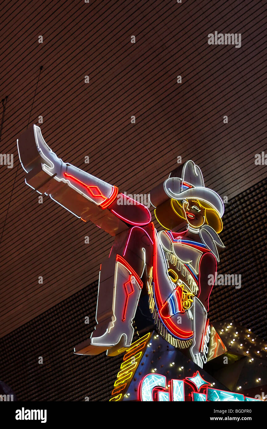 Glitter Gulch in Fremont Street in old Las Vegas, Nevada, USA Stock