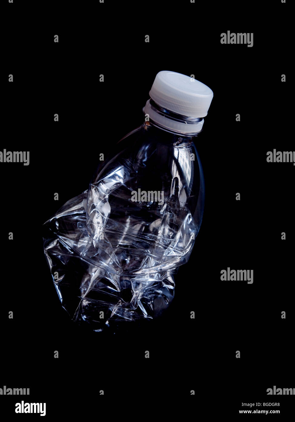 crushed plastic bottle Stock Photo