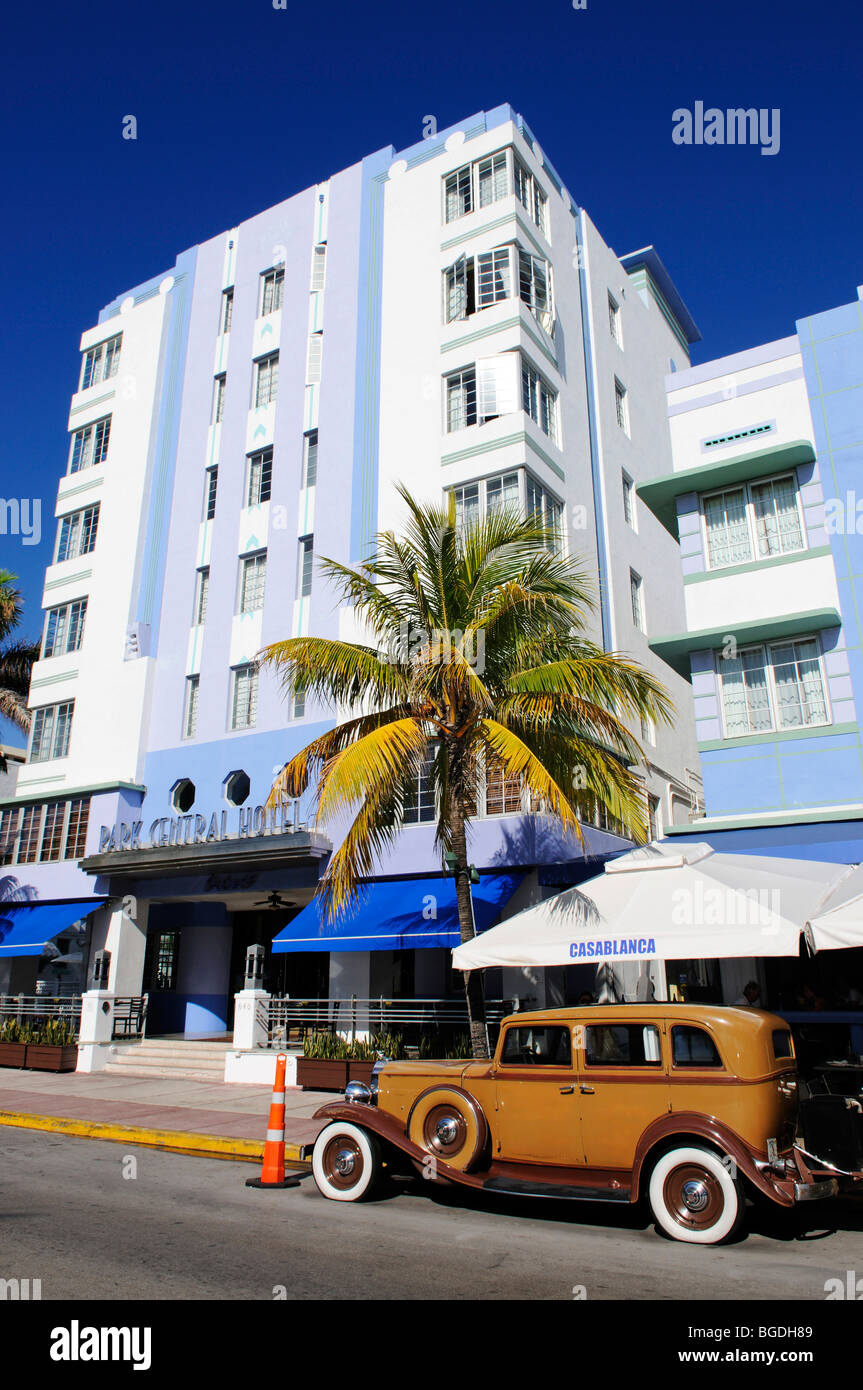 Park Central Hotel, Ocean Drive, Miami South Beach, Art Deco district, Florida, USA Stock Photo