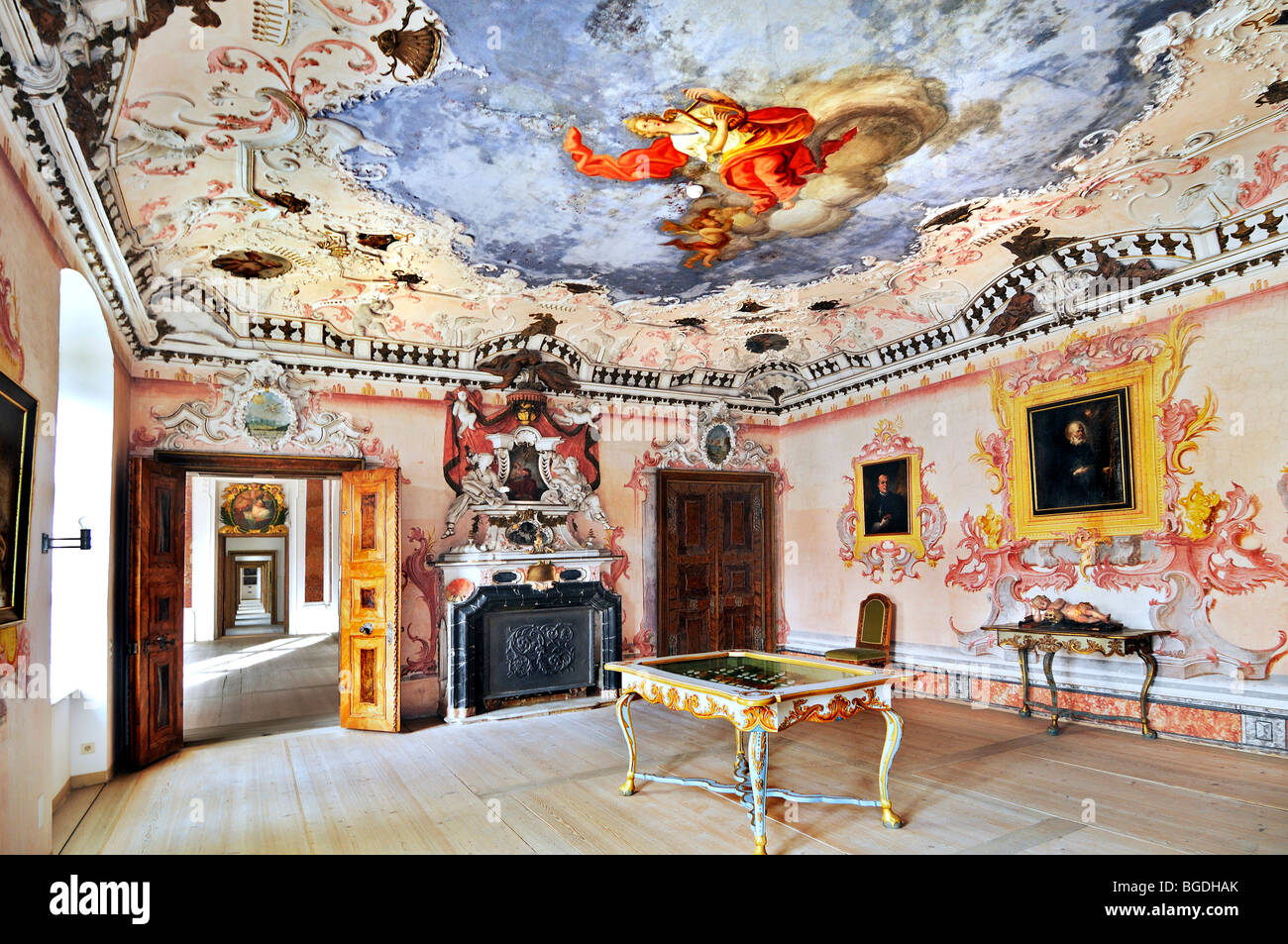 Room in the Benedictine Abbey in Ottobeuren, Bavaria, Germany, Europe Stock Photo