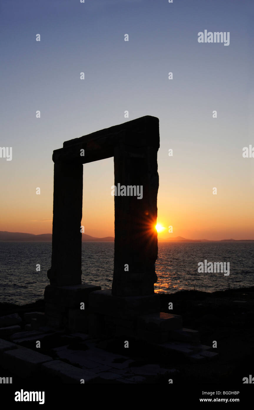 Portara of Naxos, Temple of Apollo, Naxos, Cyclades, Greece, Europe Stock Photo