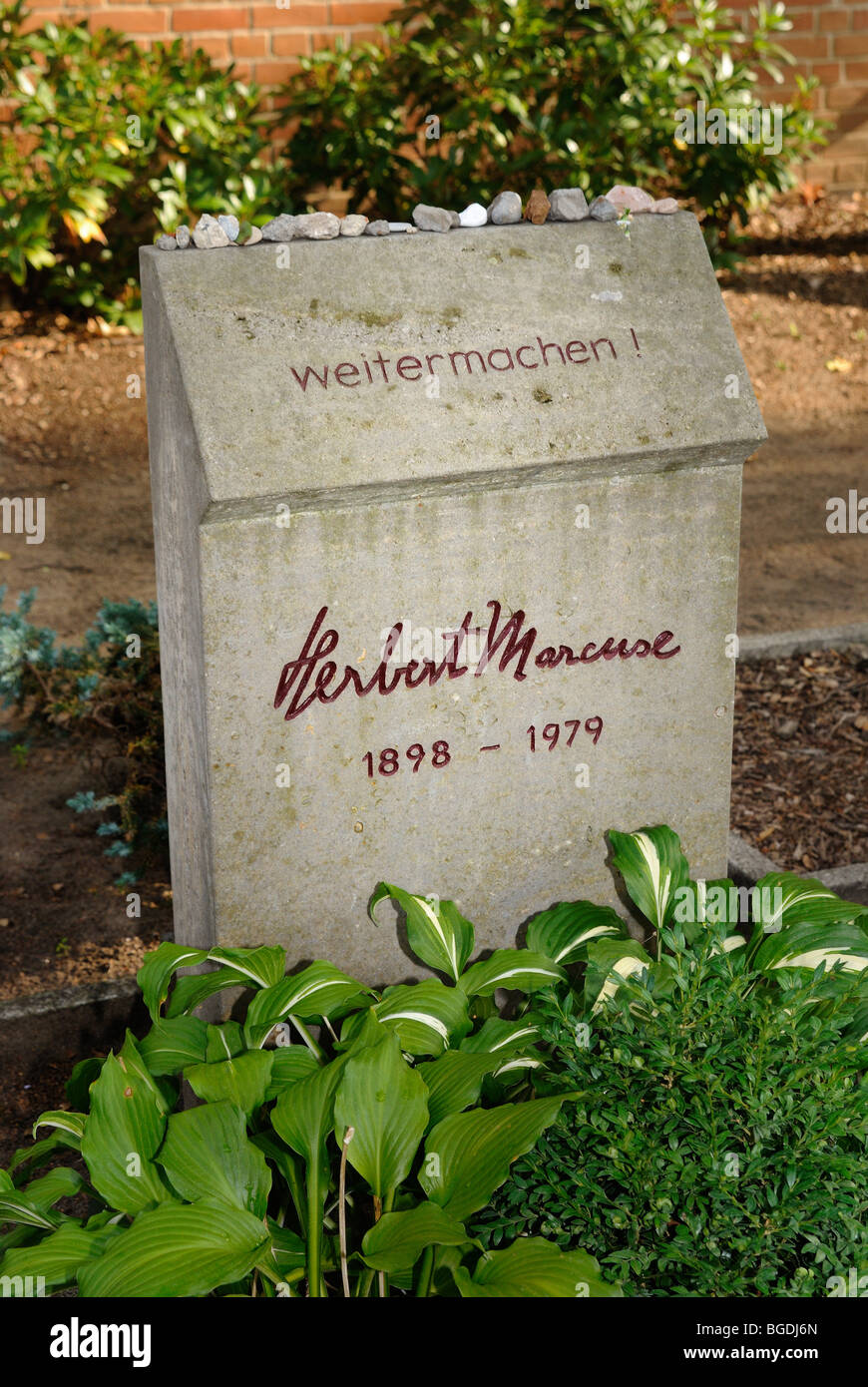 Grave of German philosopher Herbert Marcuse (1898-1979) on Dorotheenstaedtischer Friedhof, Berlin Mitte, Germany. Stock Photo