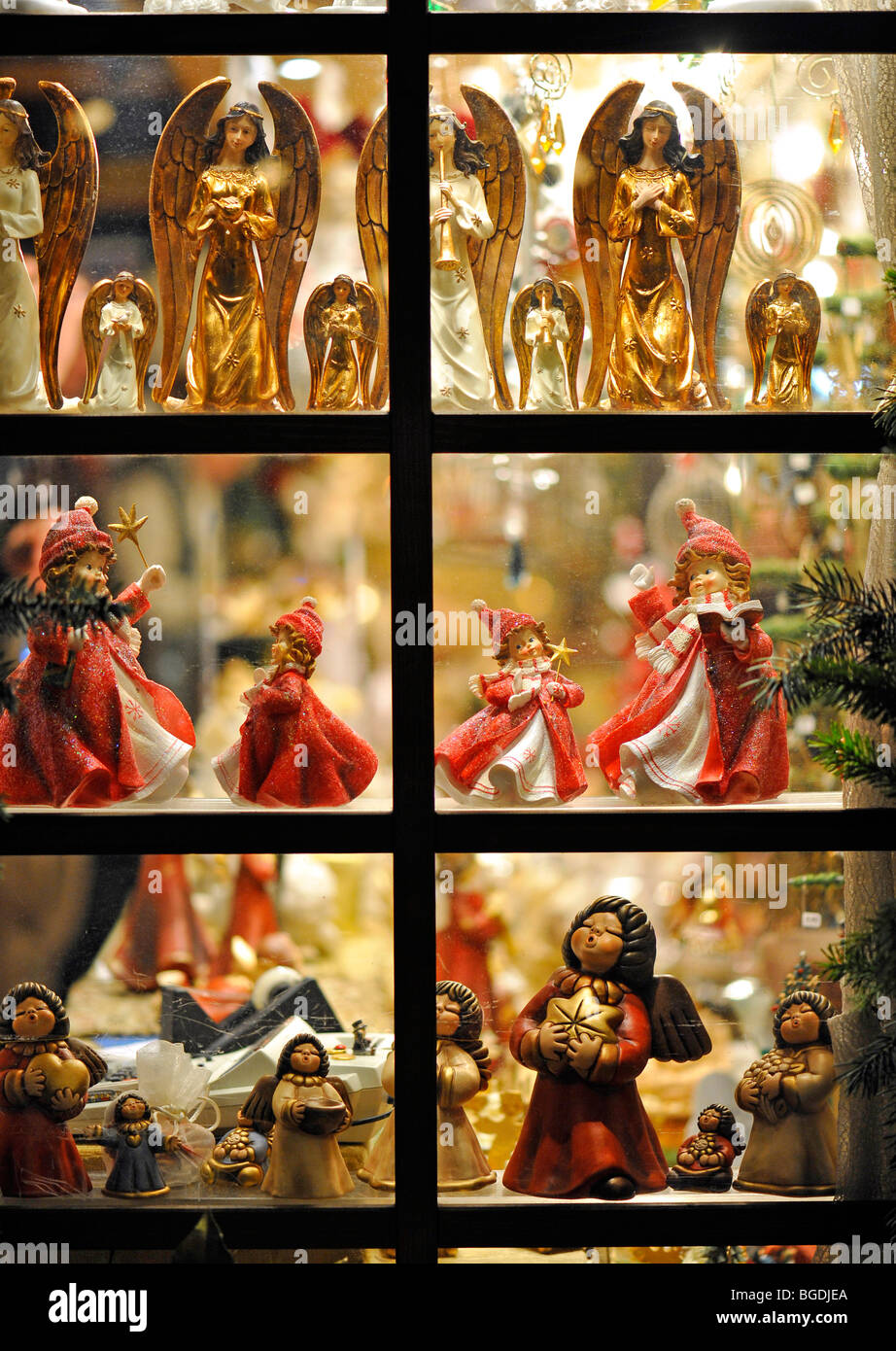 Angel figurines, Christmas market, Stuttgart, Baden-Wuerttemberg, Germany, Europe Stock Photo