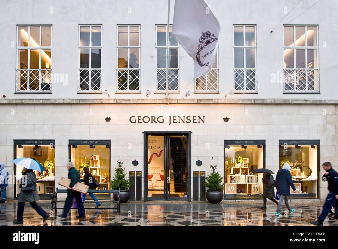 Front side of the fashionable George Jensen shop in Copenhagen ...