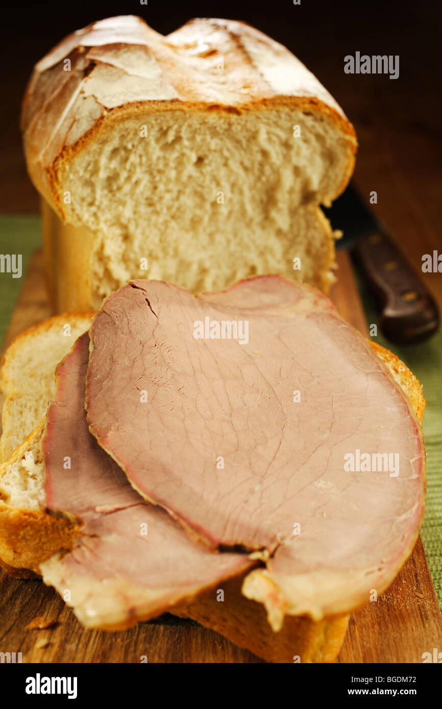 Roast Beef on Bread Stock Photo Alamy