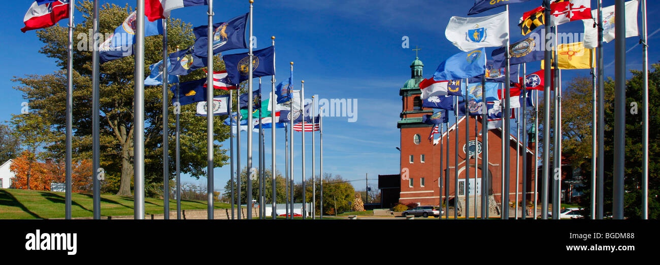 Flag display in Brooklyn, Iowa Stock Photo Alamy