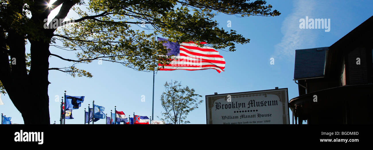 Flag display in Brooklyn, Iowa Stock Photo Alamy