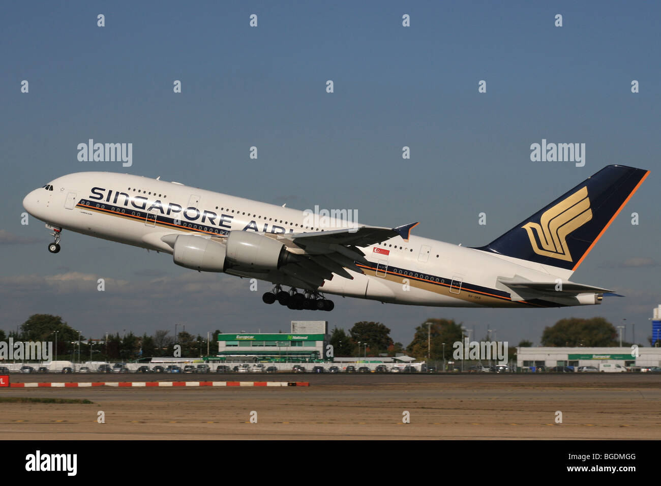 AIRBUS A380 SINGAPORE AIRLINES Stock Photo