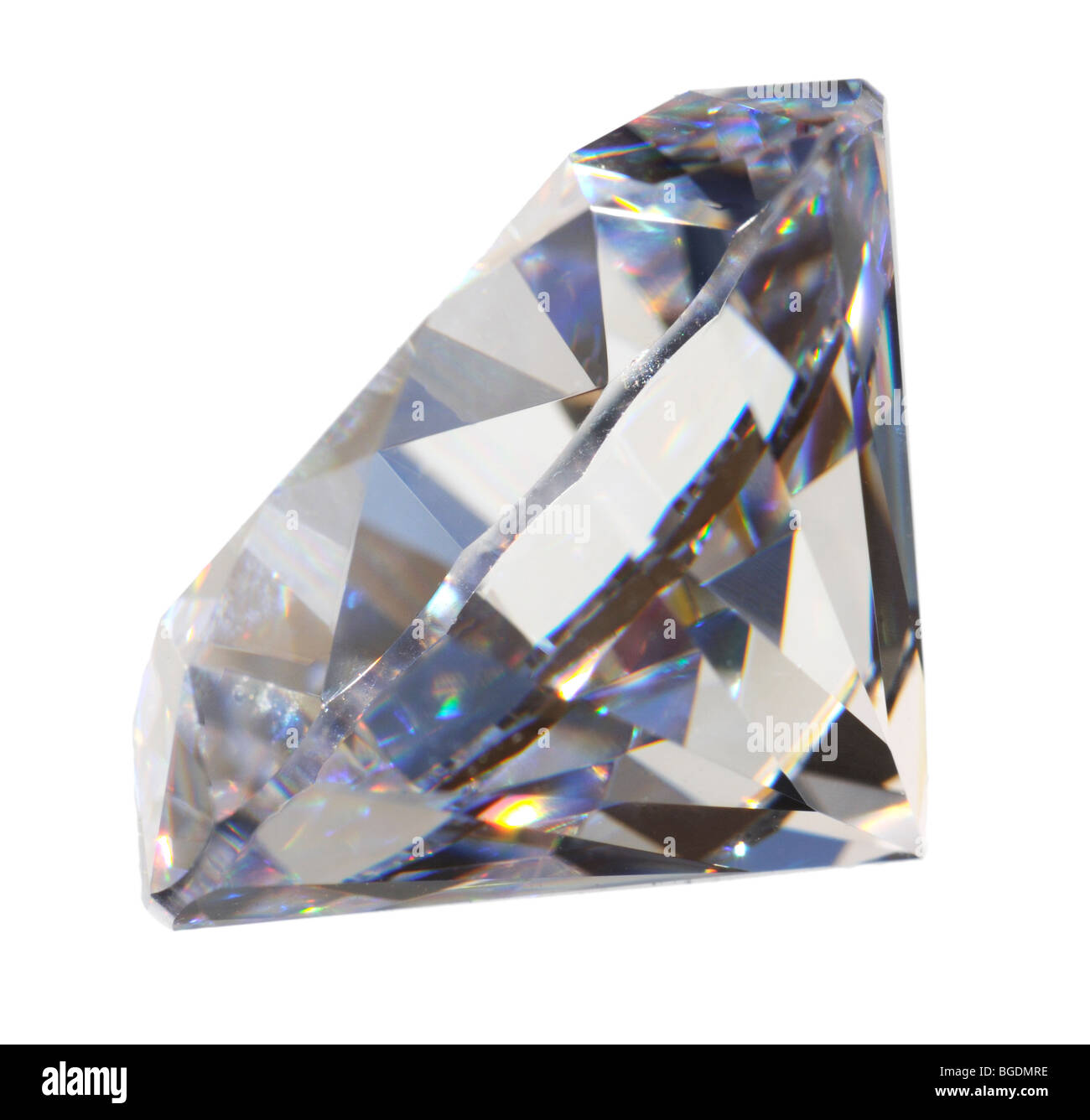 Round-cut diamond (synthetic - cubic zirconia) Stock Photo