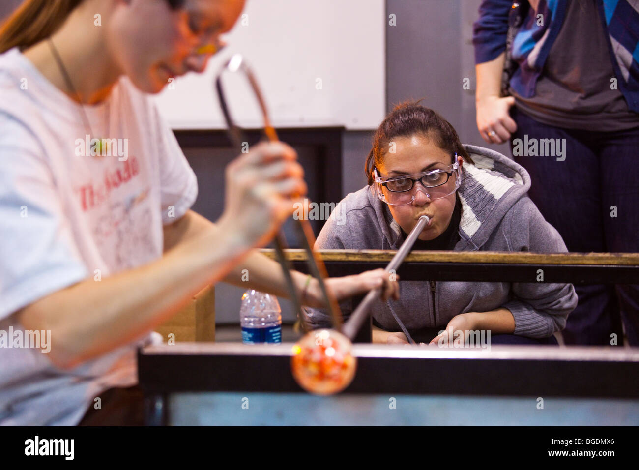 Glass making activity at the Corning Museum of Glass in Corning, New