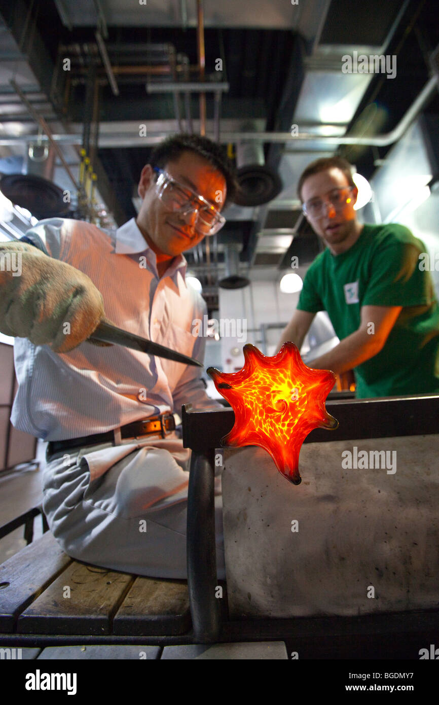 Glass making activity at the Corning Museum of Glass in Corning, New
