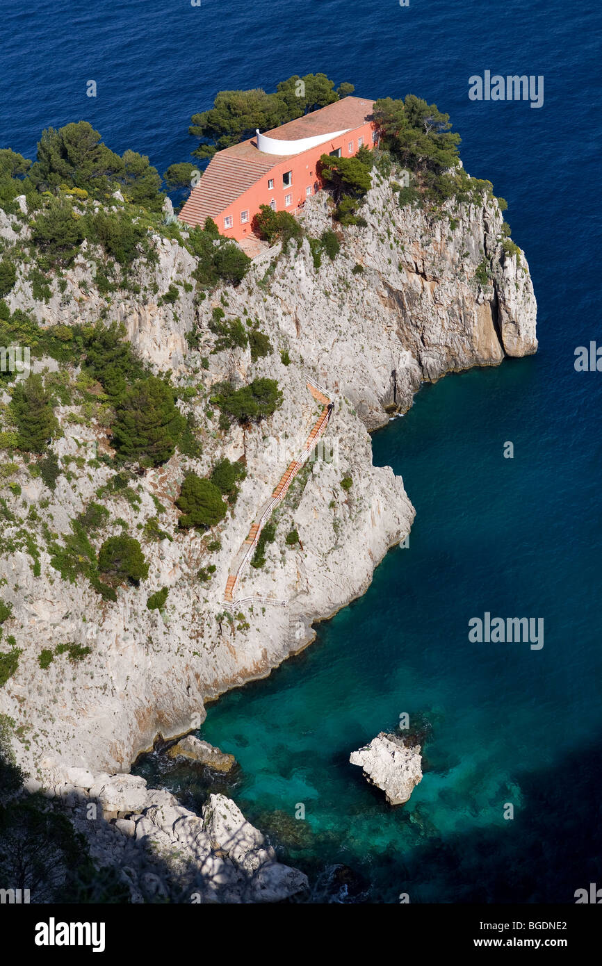 Europe, Italy, Campania, Isle of Capri, overview, Villa Malaparte, home Stock Photo