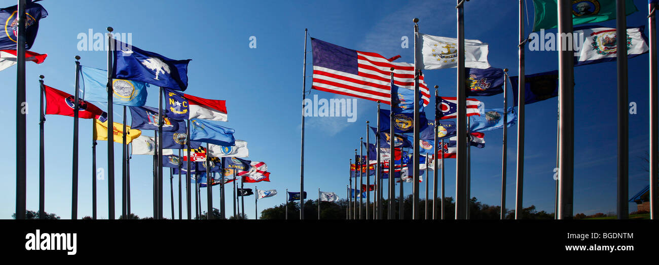 Flag display in Brooklyn, Iowa Stock Photo Alamy