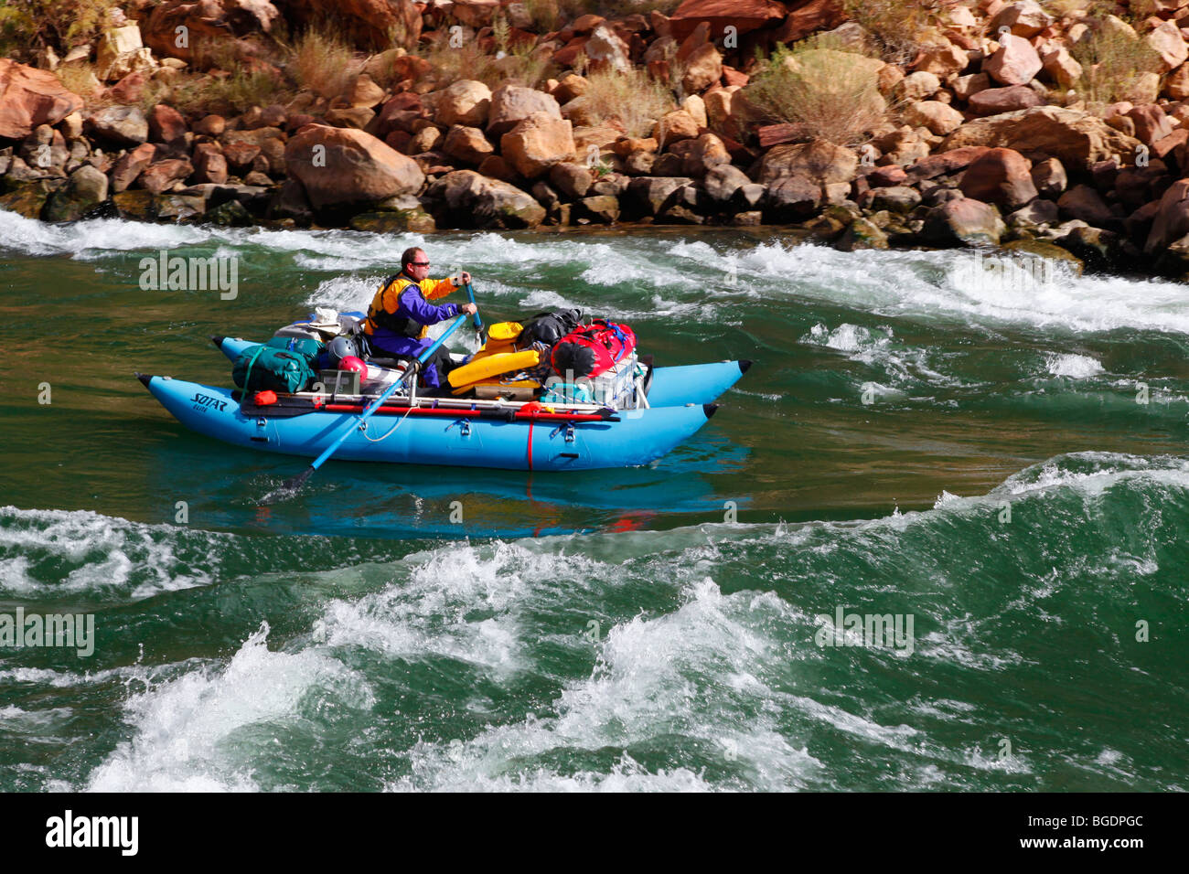 Whitewater raft expedition down the Colorado River through the Grand ...
