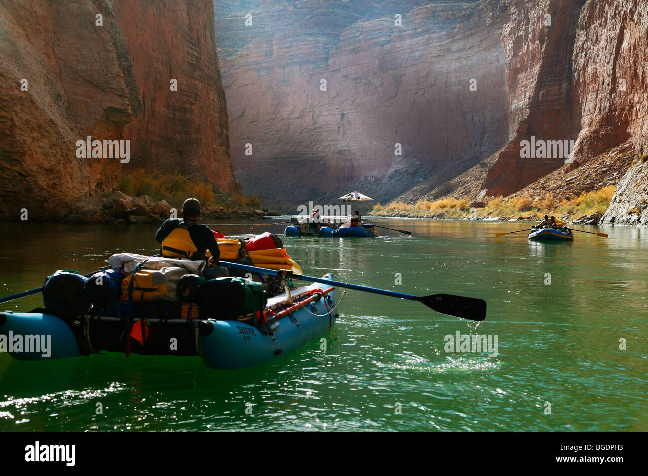 Whitewater raft expedition down the Colorado River through the Grand ...