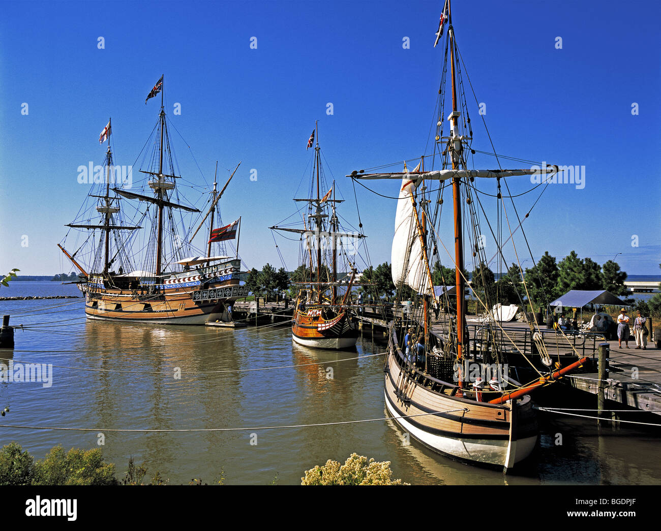Replicas Of 3 Ships That Arrived In 1607 At The First Permanent English Colony In America Can Be Visited At Jamestown Virginia Stock Photo Alamy