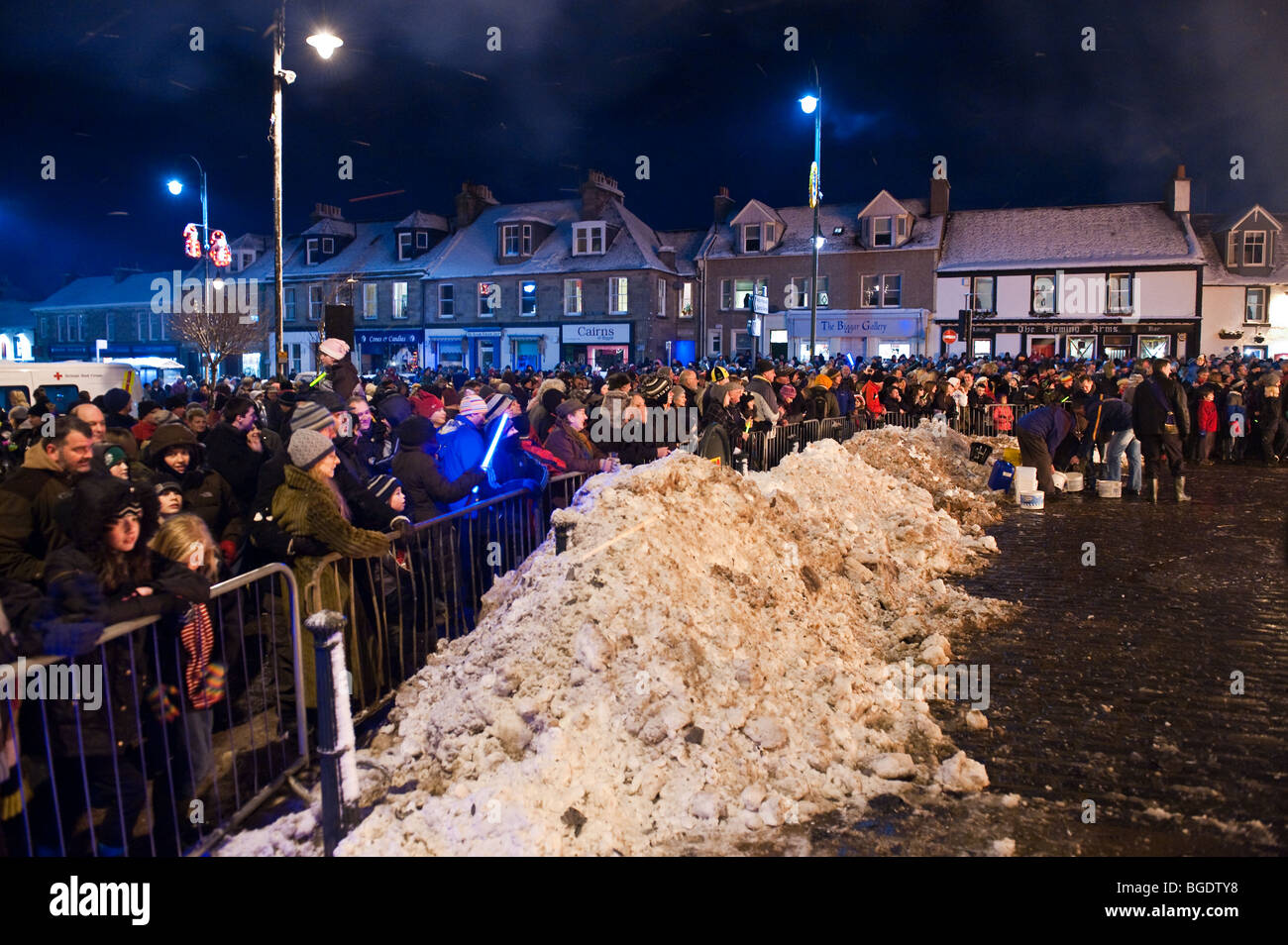 Hogmanay celebrations in Biggar, South Lanarkshire, Scotland Stock Photo