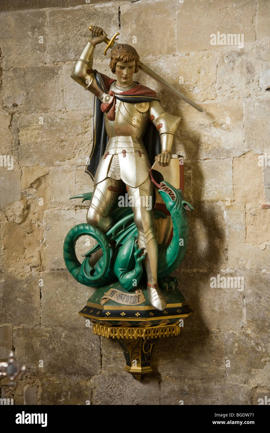 Romsey Abbey Hampshire UK St George and the Dragon Stock Photo
