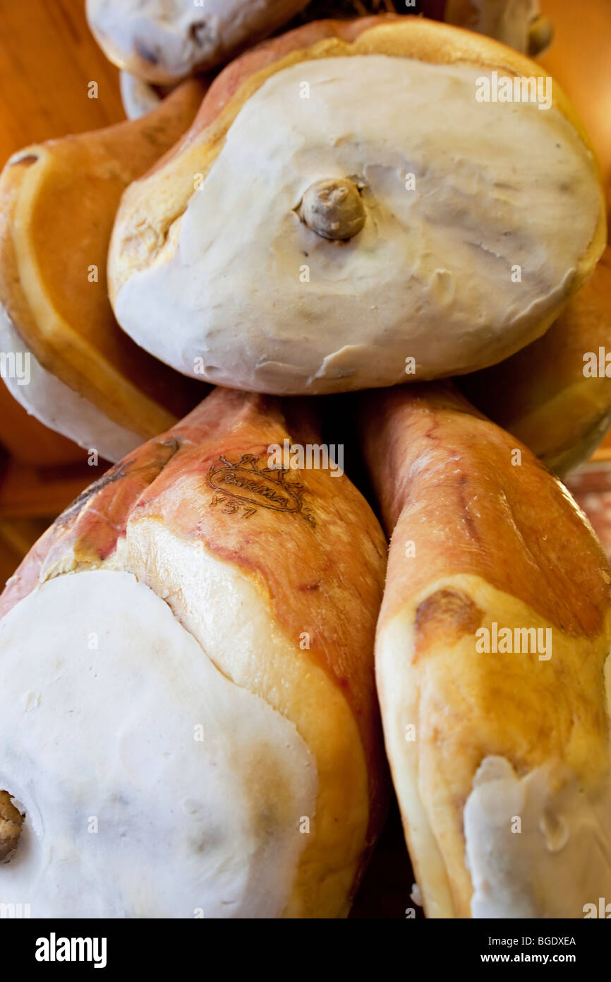 Parma ham, Bologna, Emilia Romagna, Italy Stock Photo