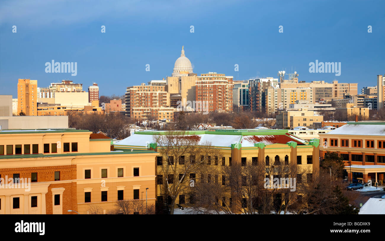 Winter in downtown Madison Stock Photo Alamy
