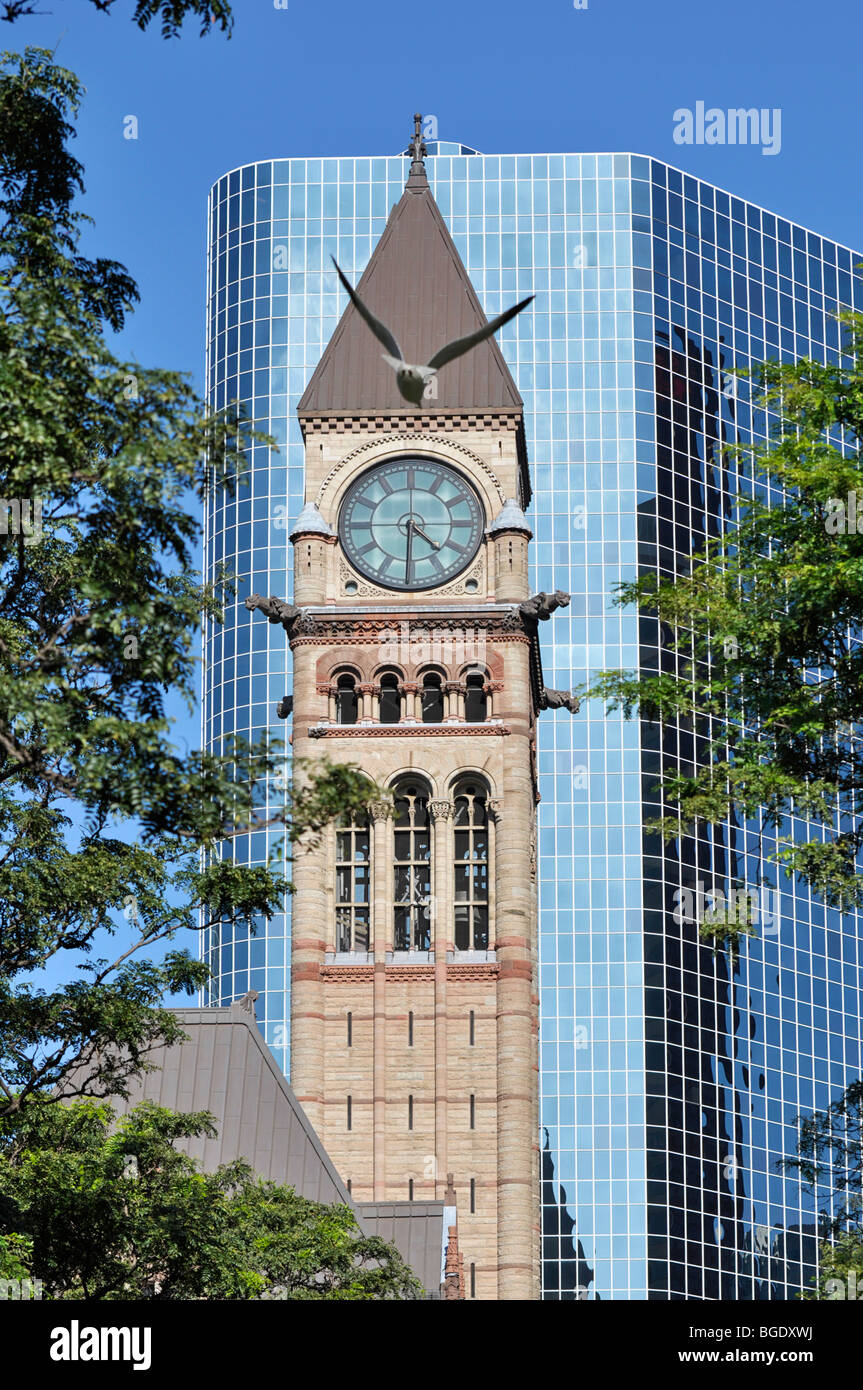 View of Clock Tower at Old City Hall - Toronto, Canada Stock Photo