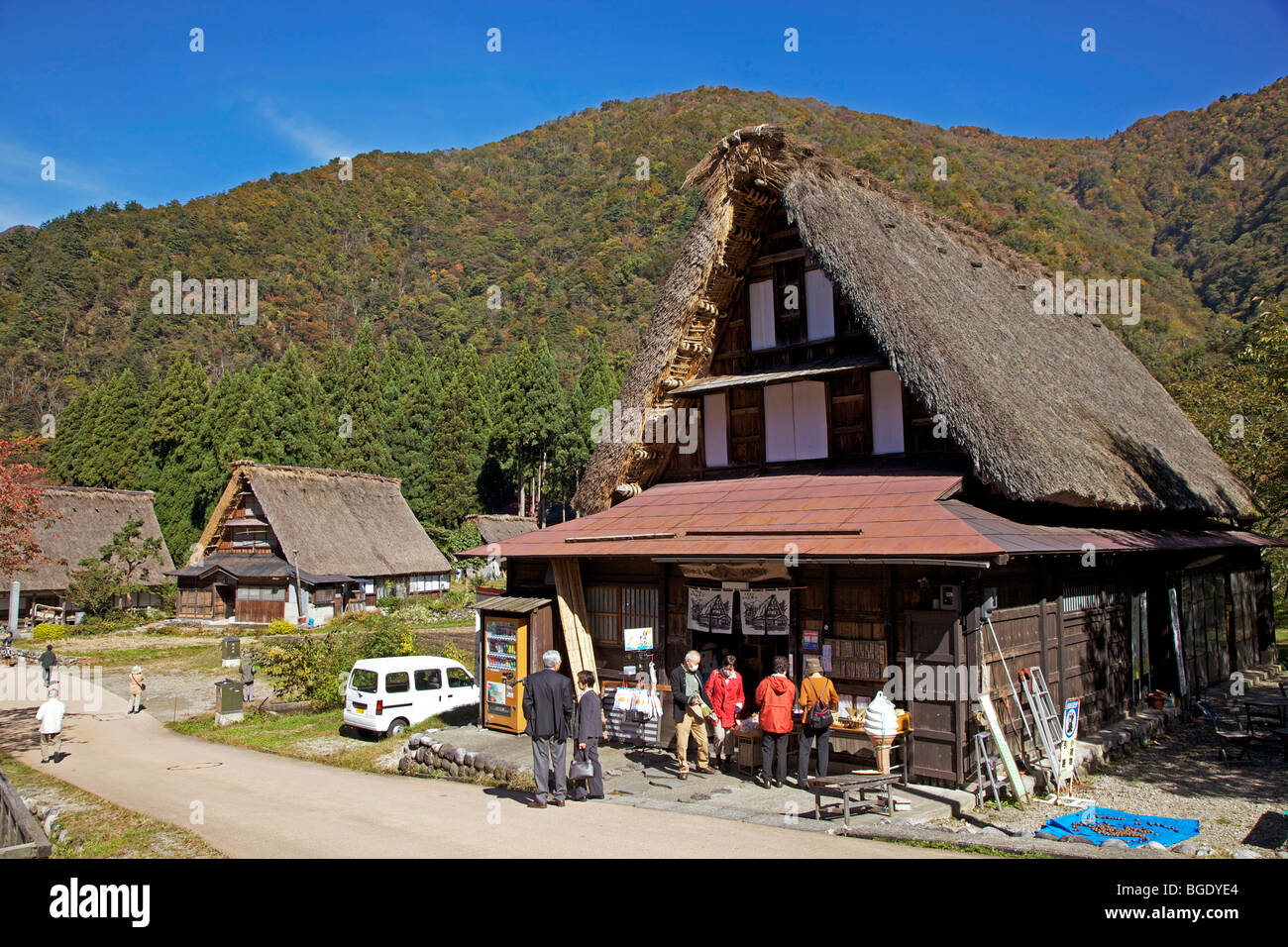 Thatched farmhouses of Suganuma Village, Toyama Prefecture, Japan Stock Photo