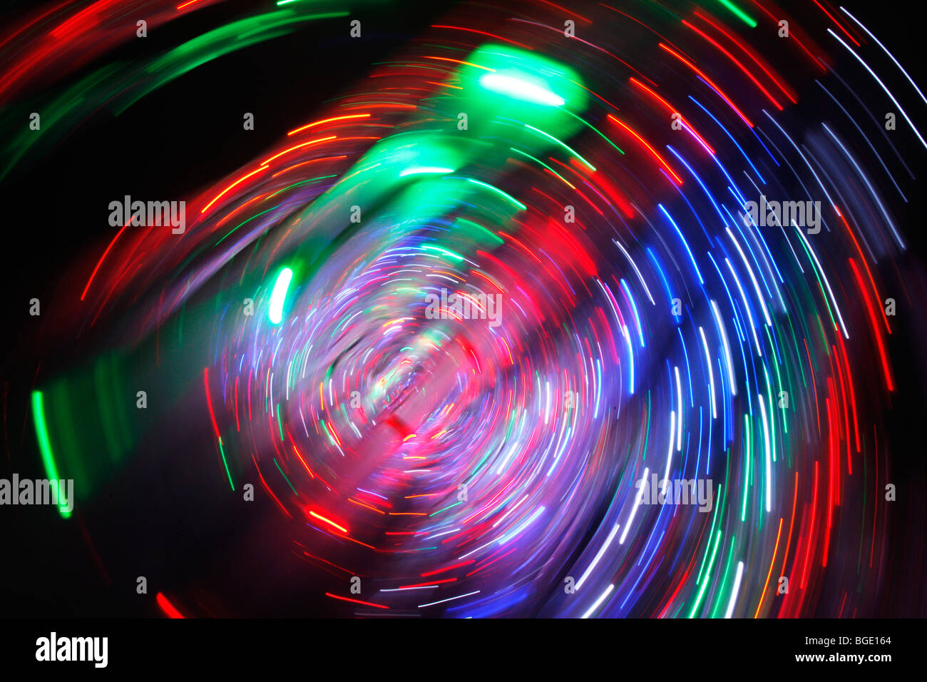 colorful string of lights labyrinth at a county fair in Germany, Europe Stock Photo