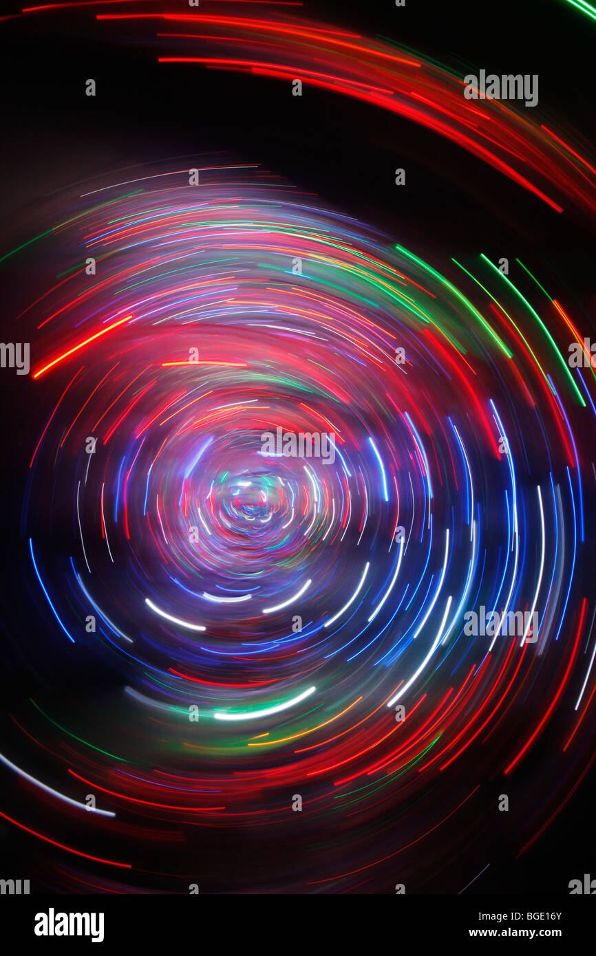 colorful string of lights labyrinth at a county fair in Germany, Europe Stock Photo