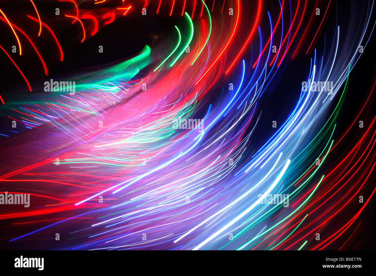 colorful string of lights labyrinth at a county fair in Germany, Europe Stock Photo