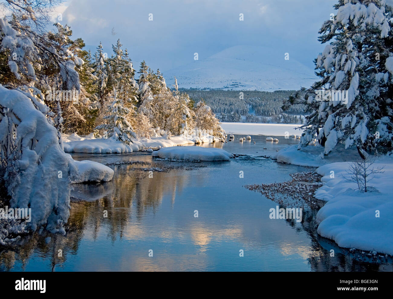 Heavy Winter Snowfall At Loch Morlich In The Cairngorms National Park Heavy Winter Snowfall At Loch Morlich In The Cairngorms National Park