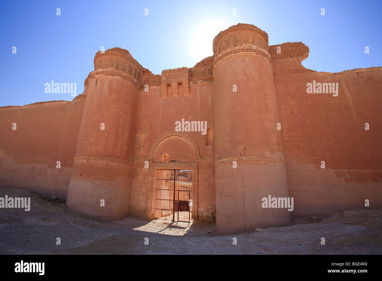 Syria, Central Desert, Qasr al heir al Sharqi ruins (East Wall Palace) Stock Photo