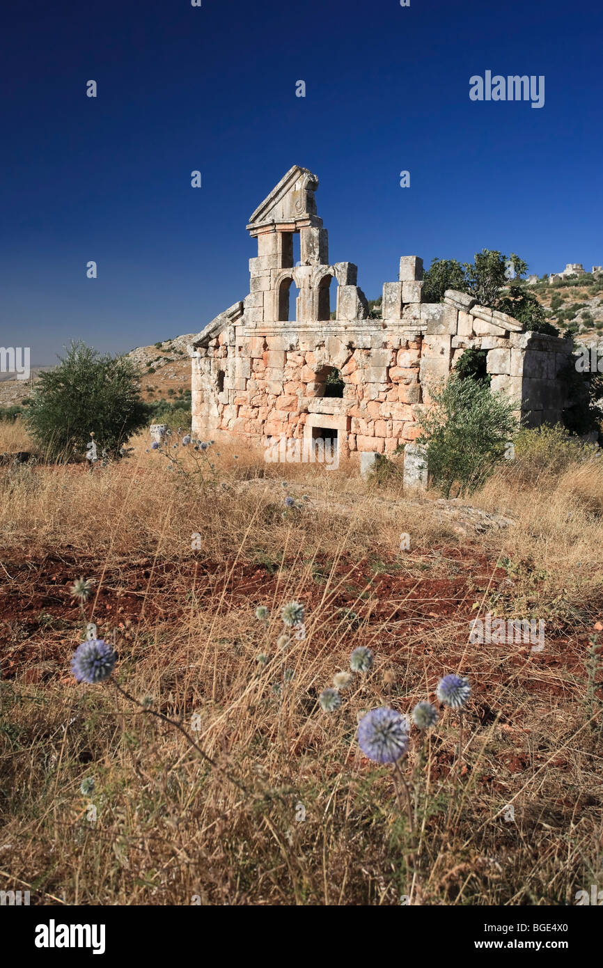 Syria, Aleppo, the Dead Cities, Ruins of Deir Samaan Village Stock Photo