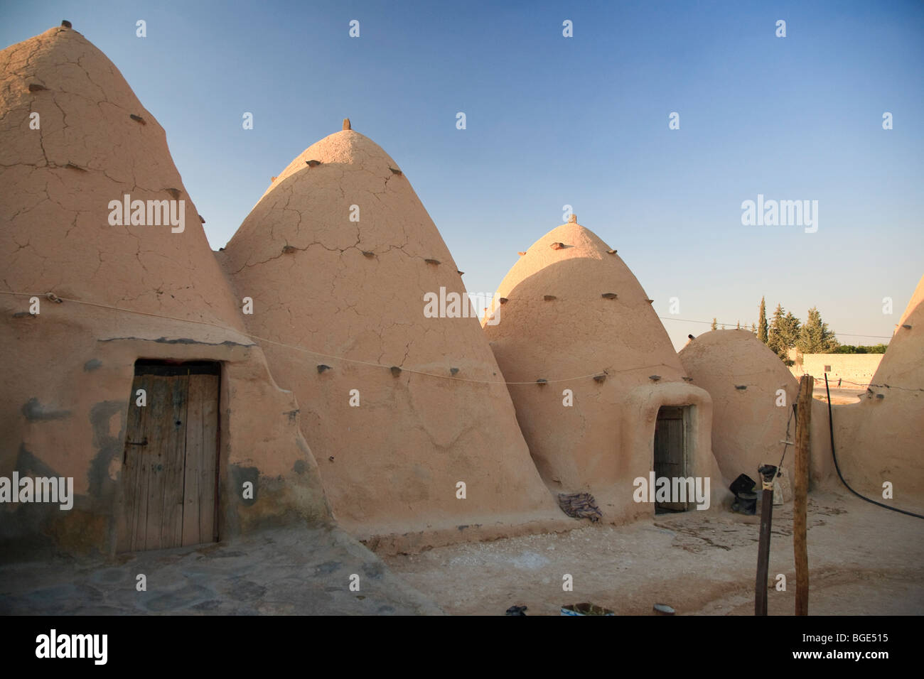 Syria, Hama surroundings, the Beehive Village of Sarouj, made of mud dwellings Stock Photo
