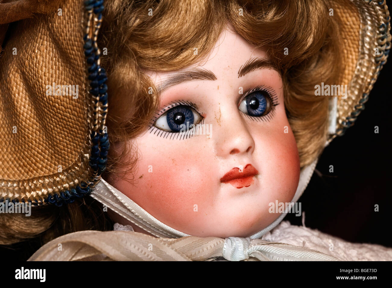 Charlotte is a beautiful antique bisque head doll Stock Photo