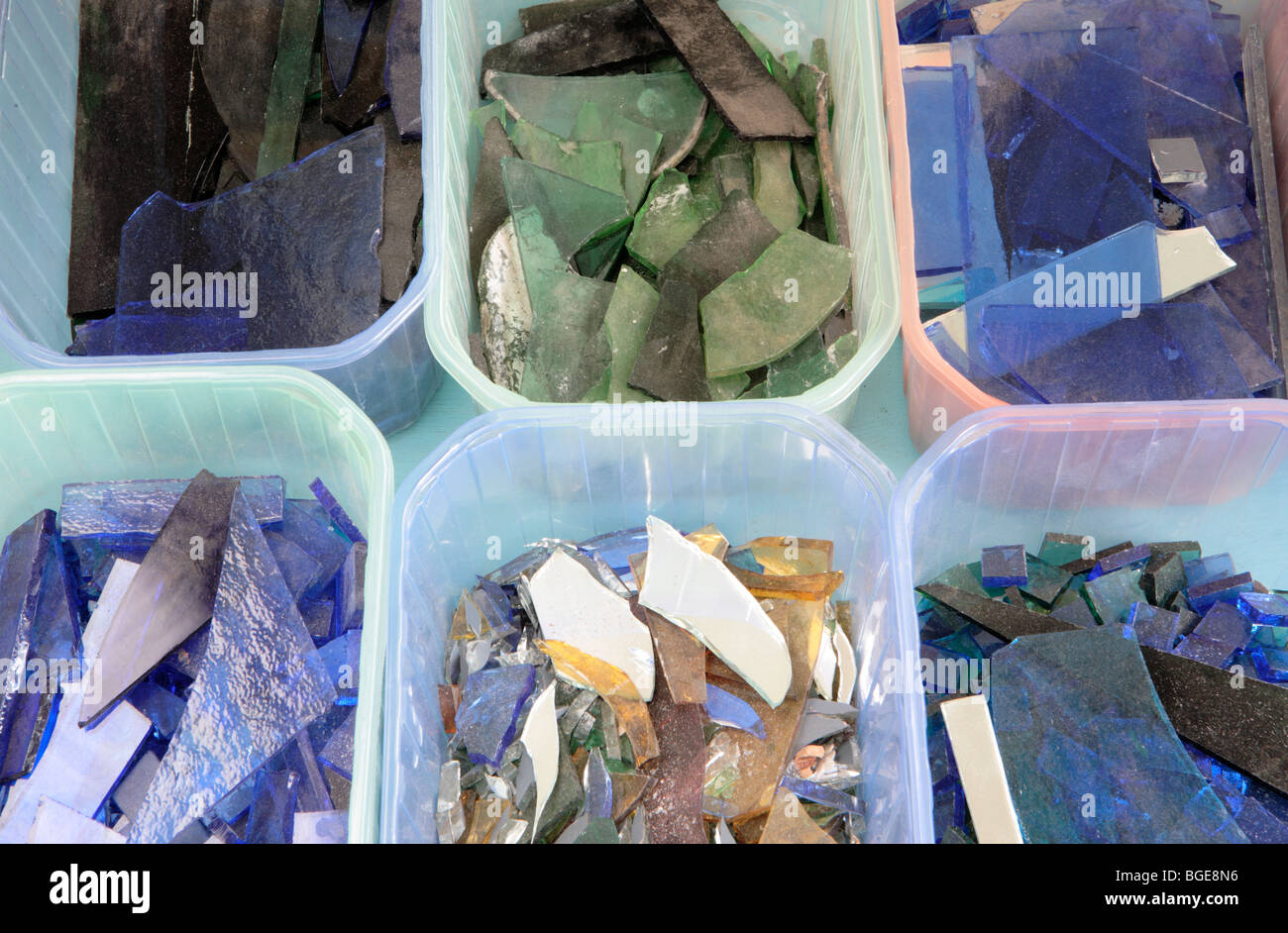 Broken glass for recycling Stock Photo Alamy