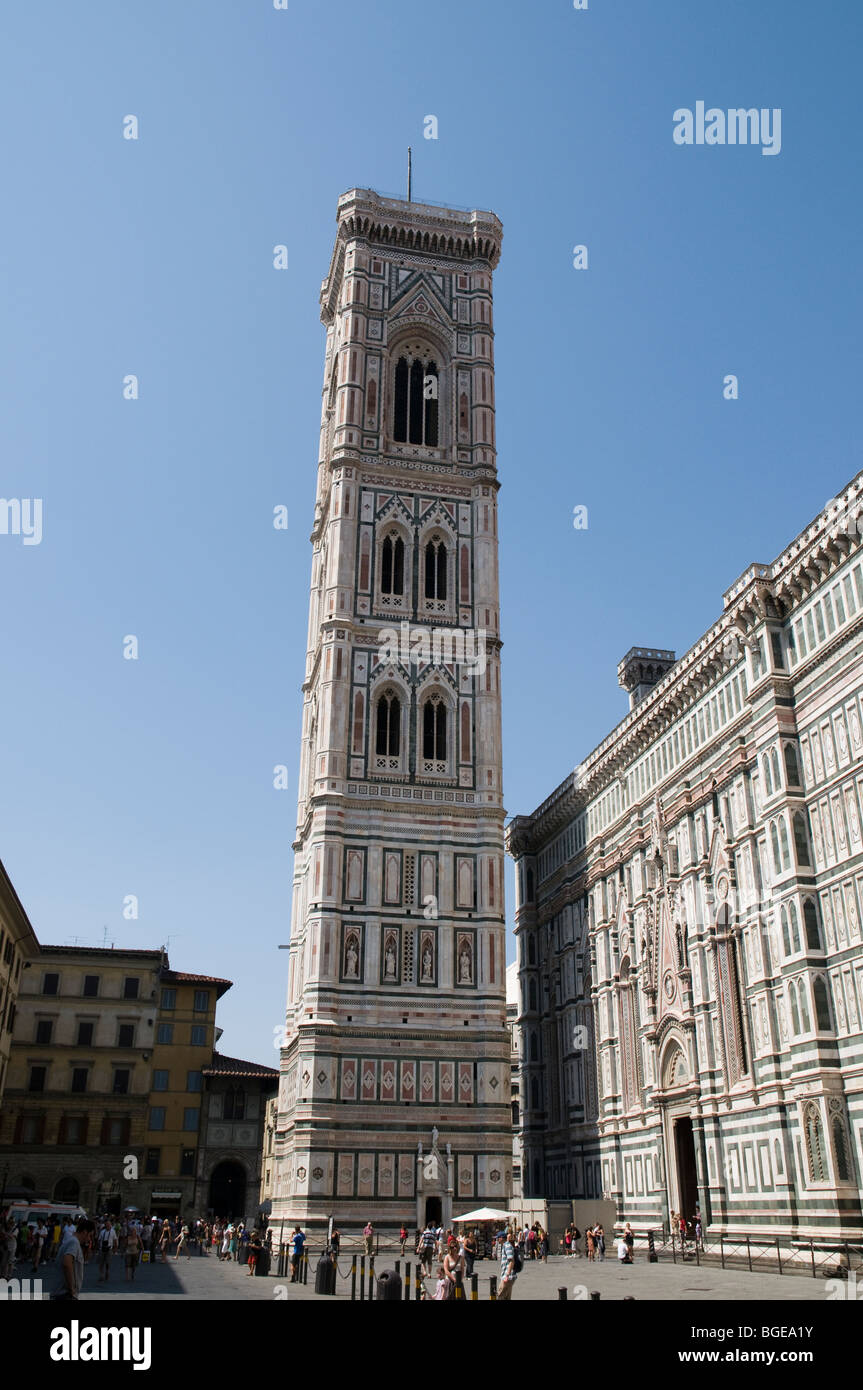 View of Giotto’s Campanile (bell tower) in Florence Italy Stock Photo