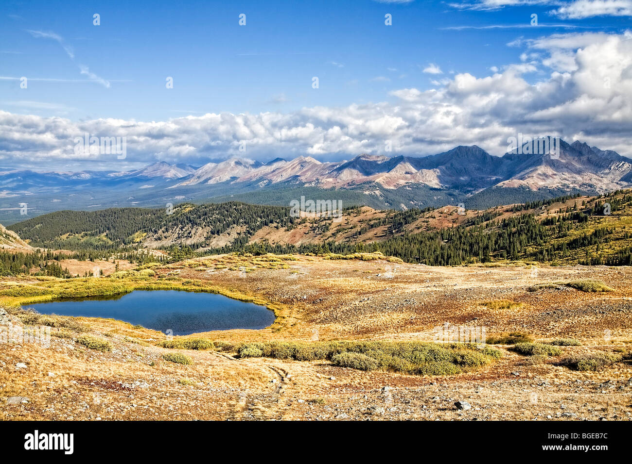 The landscape from Ohio Pass road west of Buena Vista, Colorado. Stock Photo