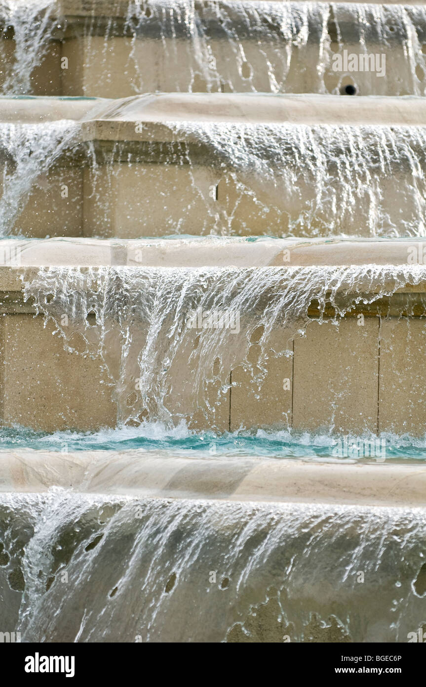 Water cascading, fountain, Vienna, Austria Stock Photo