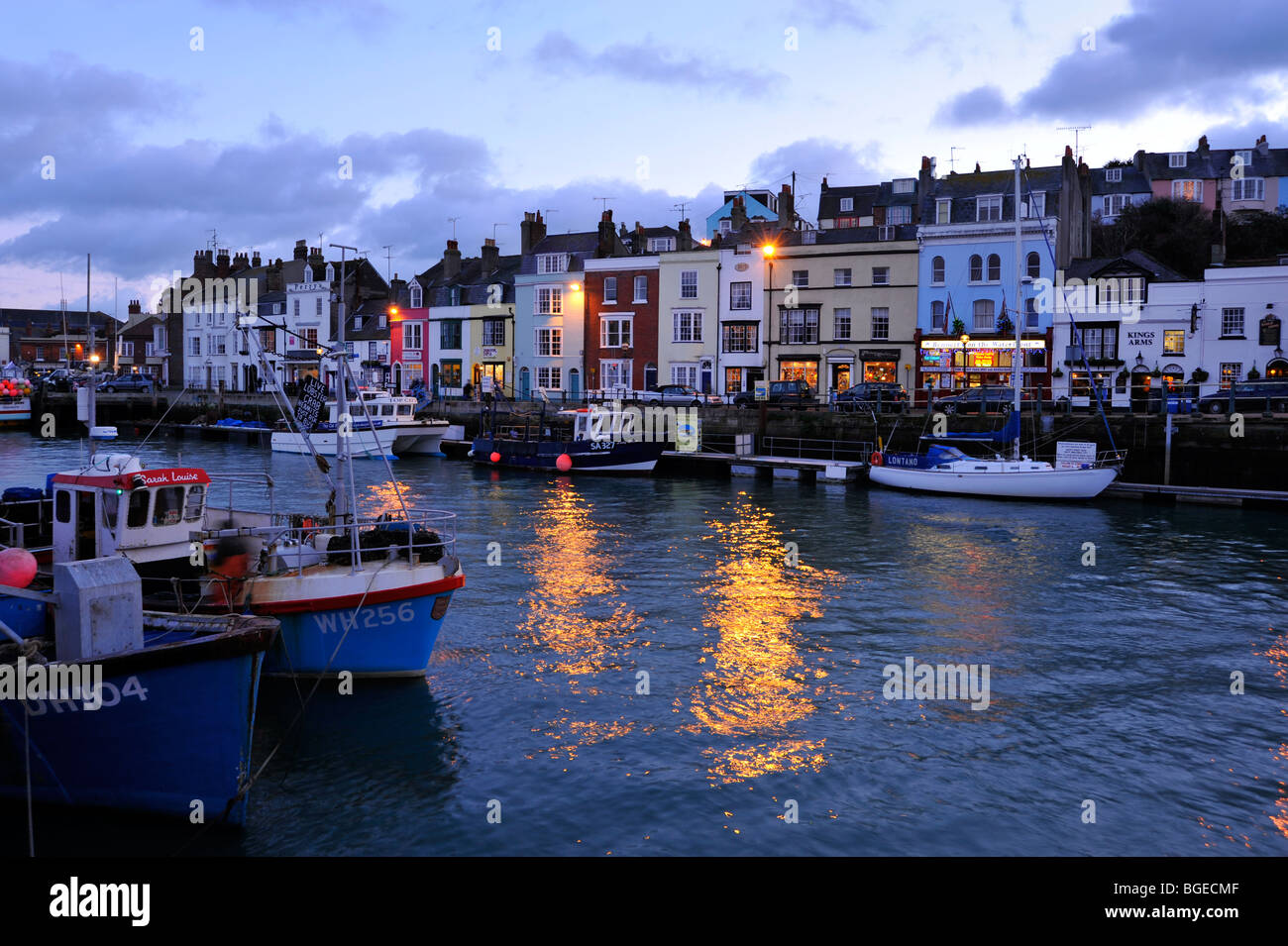 weymouth harbour at sunset Stock Photo
